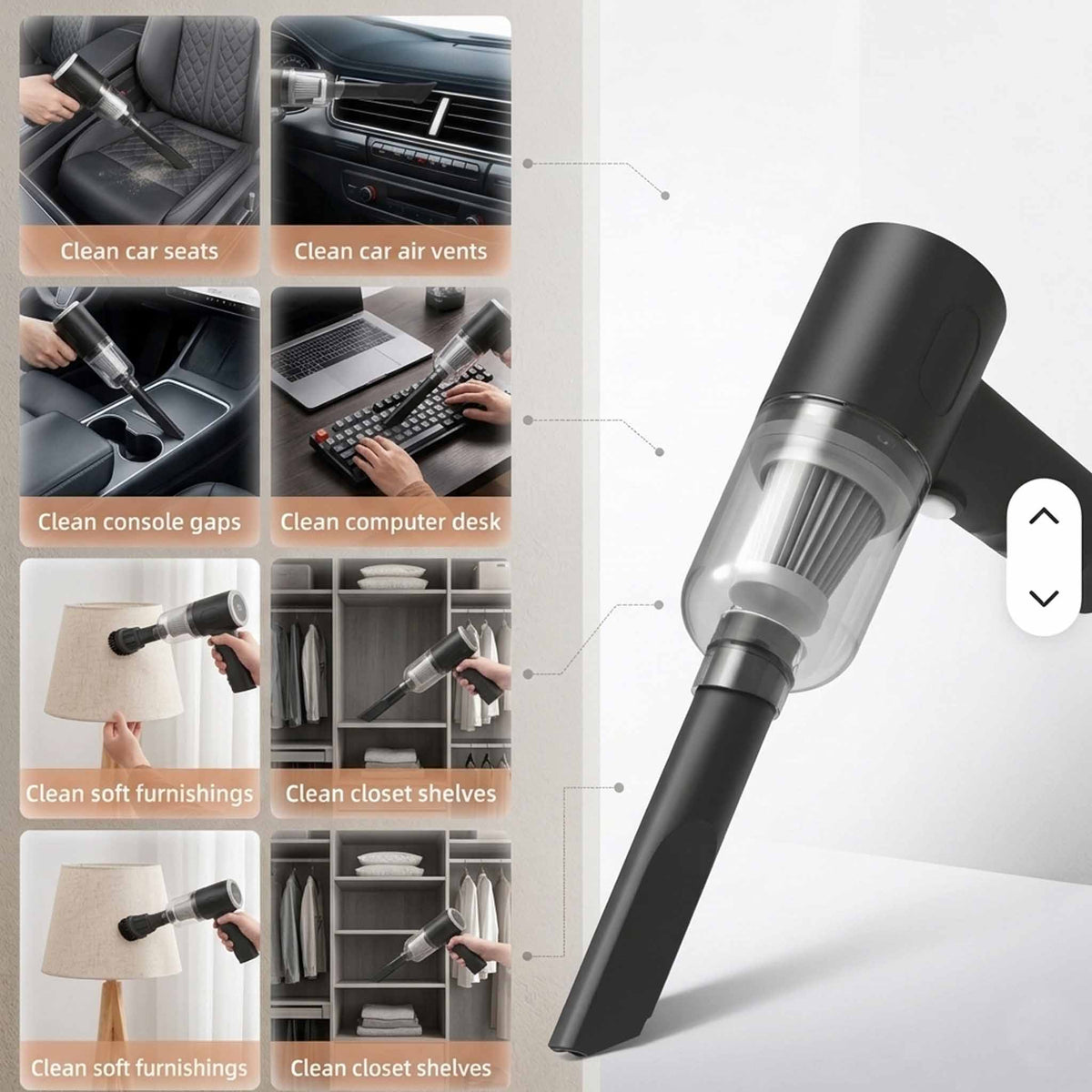 3-in-1 Portable Mini Vacuum Cleaner & Air Duster | Home & Car