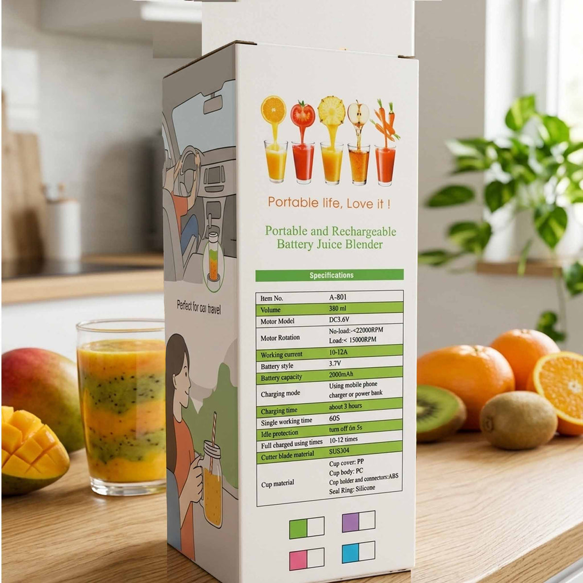 Portable Rechargeable Juice Blender 380ml | USB Personal Smoothie Maker